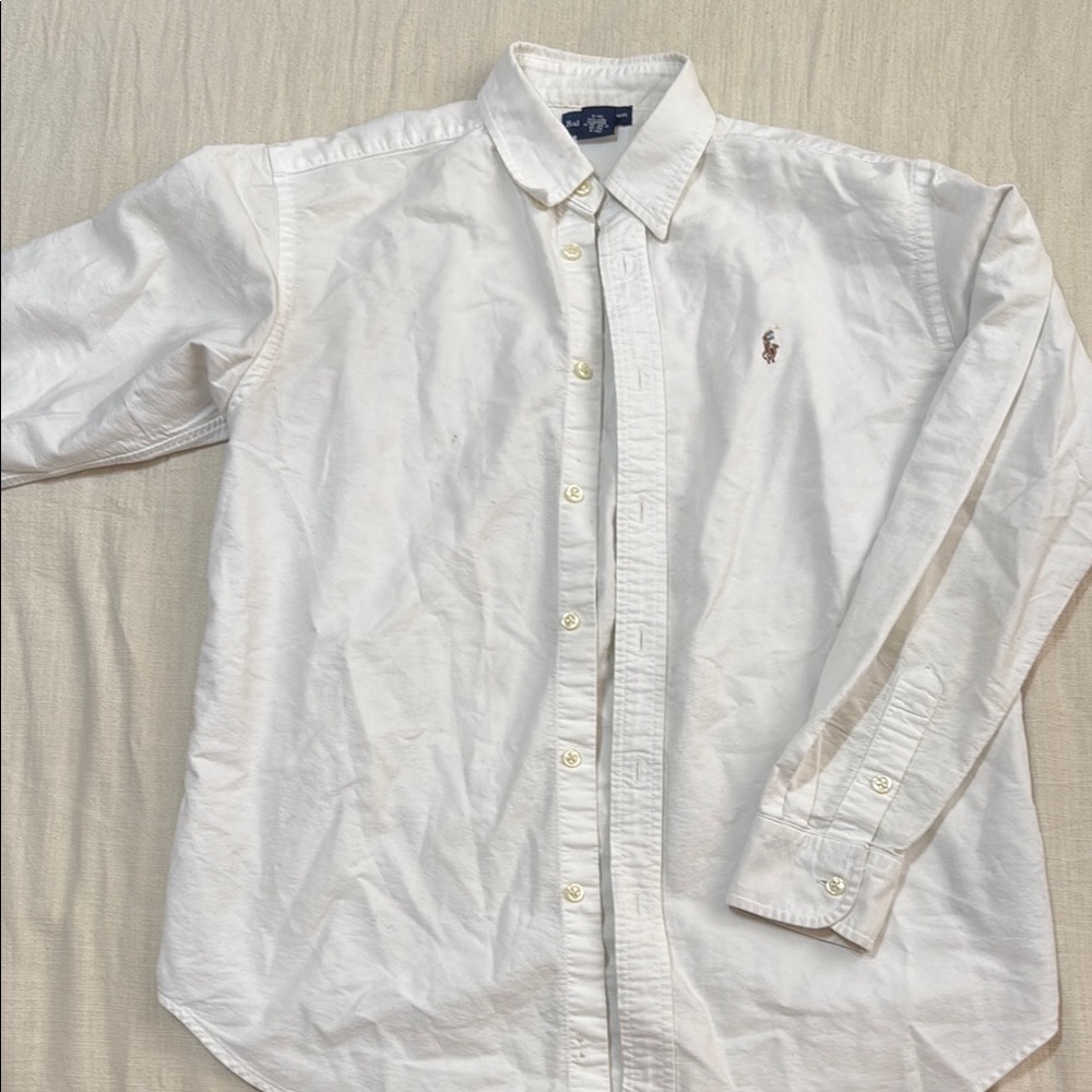 Ralph Lauren White Casual Button Down Shirt